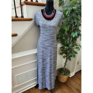Thyme & Honey Womens Solid Cotton Round Neck Short Sleeve Long Maxi Dress Size S